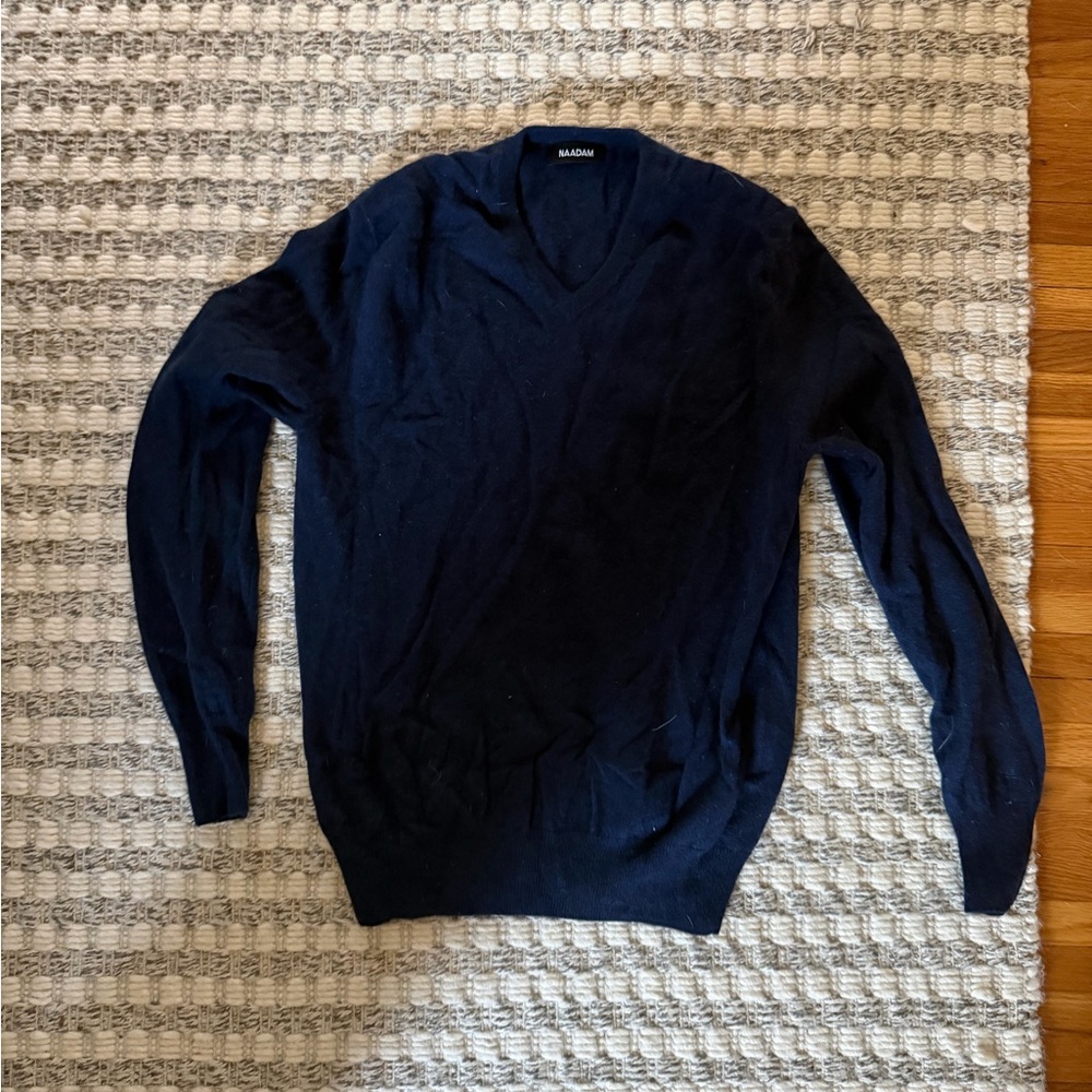 Classic Navy V-Neck Sweater Size S